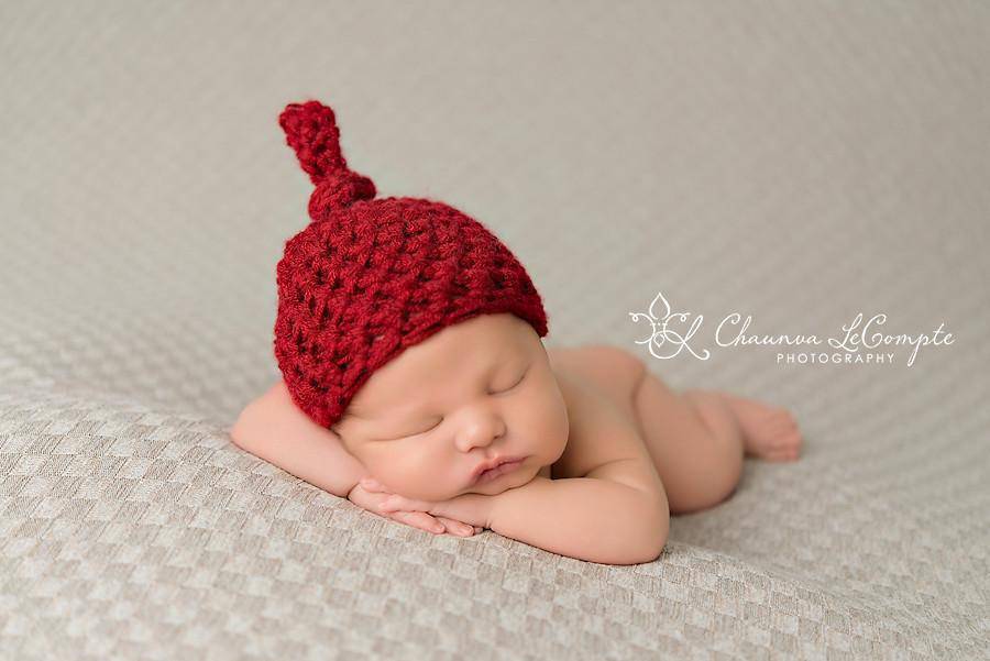 Red Newborn Knot Hat - Beautiful Photo Props