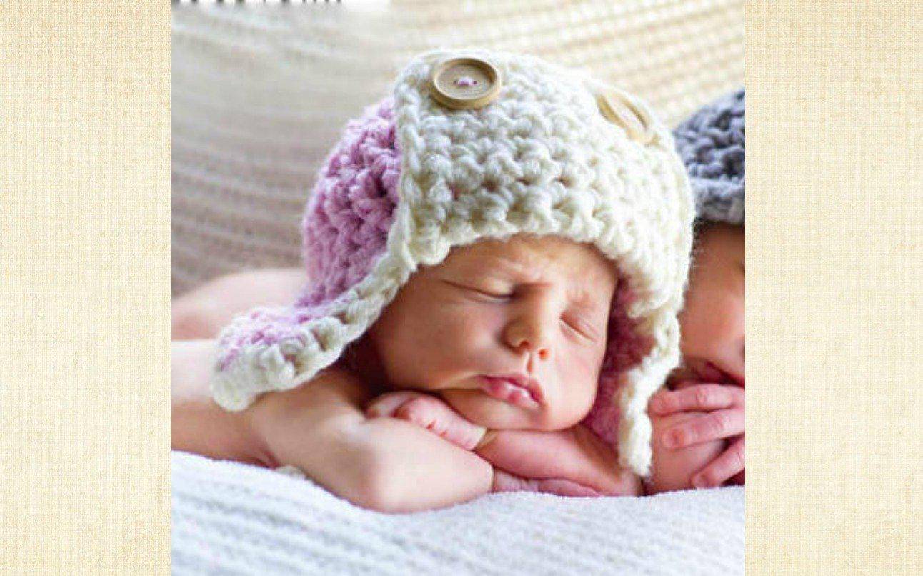 Pink Cream Newborn Aviator Hat - Beautiful Photo Props