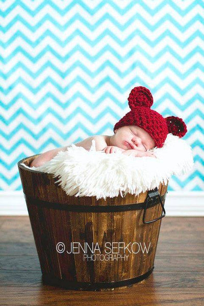 Cranberry Red Teddy Bear Hat - Beautiful Photo Props