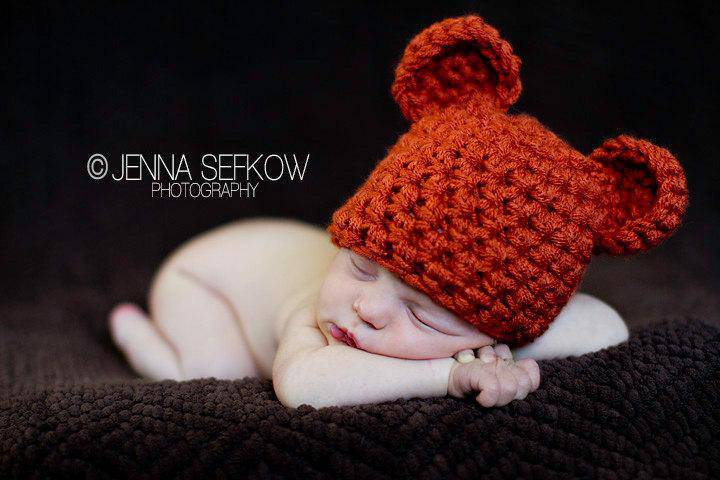 Pumpkin Orange Teddy Bear Hat - Beautiful Photo Props