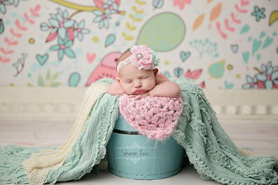 Pink Puff Mini Baby Blanket - Beautiful Photo Props