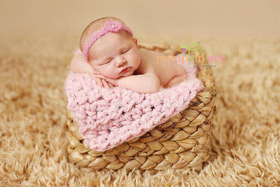 Pink Puff Mini Baby Blanket - Beautiful Photo Props