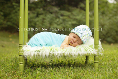 Frosted Green Mongolian Faux Fur Rug Newborn Baby Toddler - Beautiful Photo Props