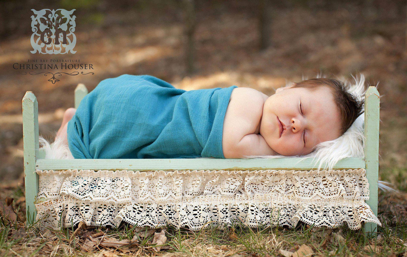 Aqua Blue Gauze Newborn Baby Wrap - Beautiful Photo Props