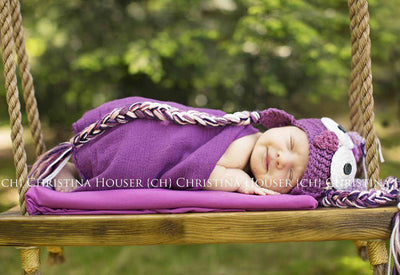 Purple Gauze Newborn Baby Wrap - Beautiful Photo Props