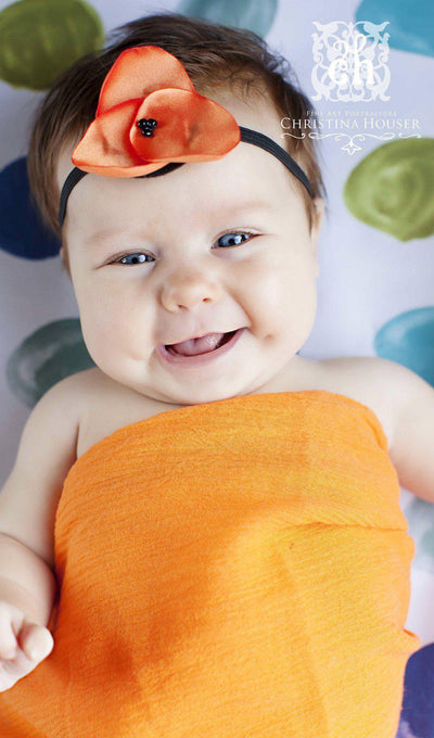 Orange Gauze Newborn Baby Wrap - Beautiful Photo Props