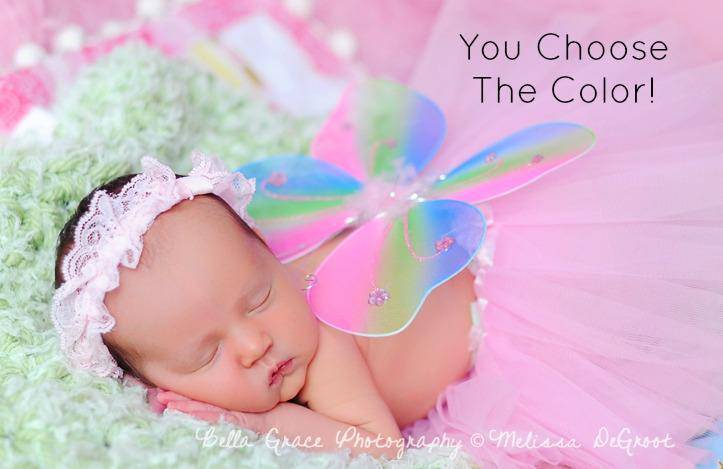 Newborn Fairy Butterfly Wings - You Choose Color - Beautiful Photo Props