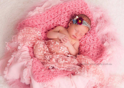 Baby Blanket Pink Tones - You Choose Color - Beautiful Photo Props