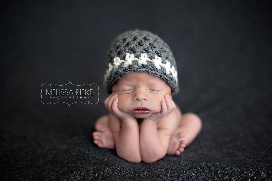 Gray Hat Cream Stripe Newborn Baby Photography - Beautiful Photo Props