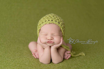 Simply Cotton Baby Bonnet in Dusty Sage - Beautiful Photo Props
