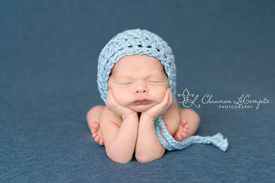 Simply Cotton Baby Bonnet in Blueberry - Beautiful Photo Props