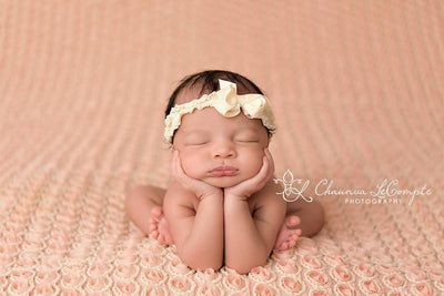 Cream Flower Fabric Headband - Beautiful Photo Props
