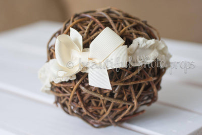 Cream Flower Fabric Headband - Beautiful Photo Props