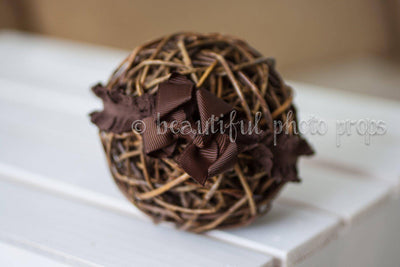 Brown Flower Fabric Headband - Beautiful Photo Props