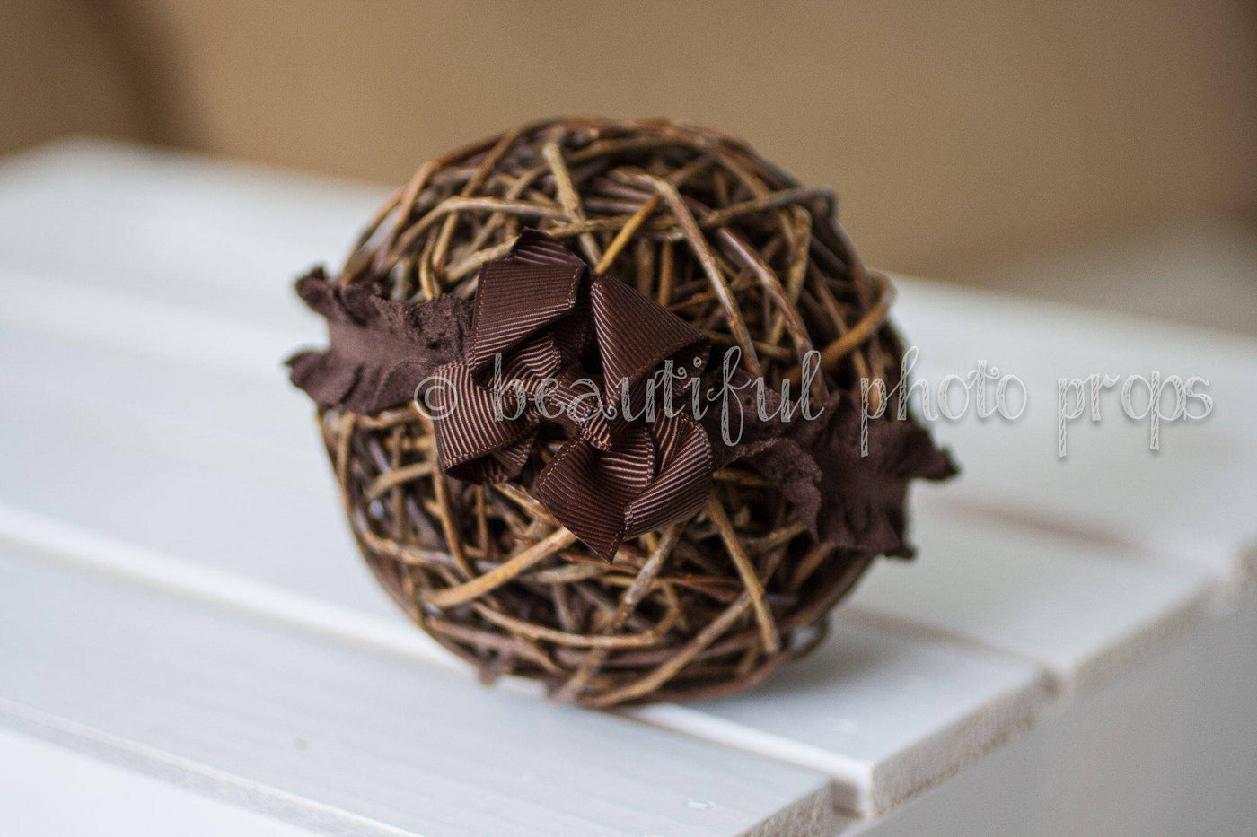 Brown Flower Fabric Headband - Beautiful Photo Props