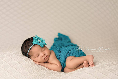 Ruffle Stretch Knit Wrap in Teal Blue - Beautiful Photo Props