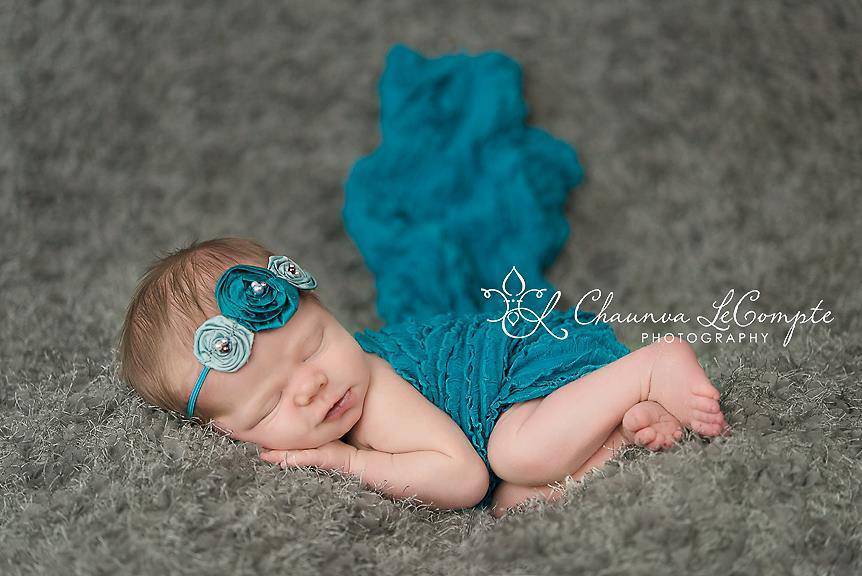 Ruffle Stretch Knit Wrap in Teal Blue - Beautiful Photo Props