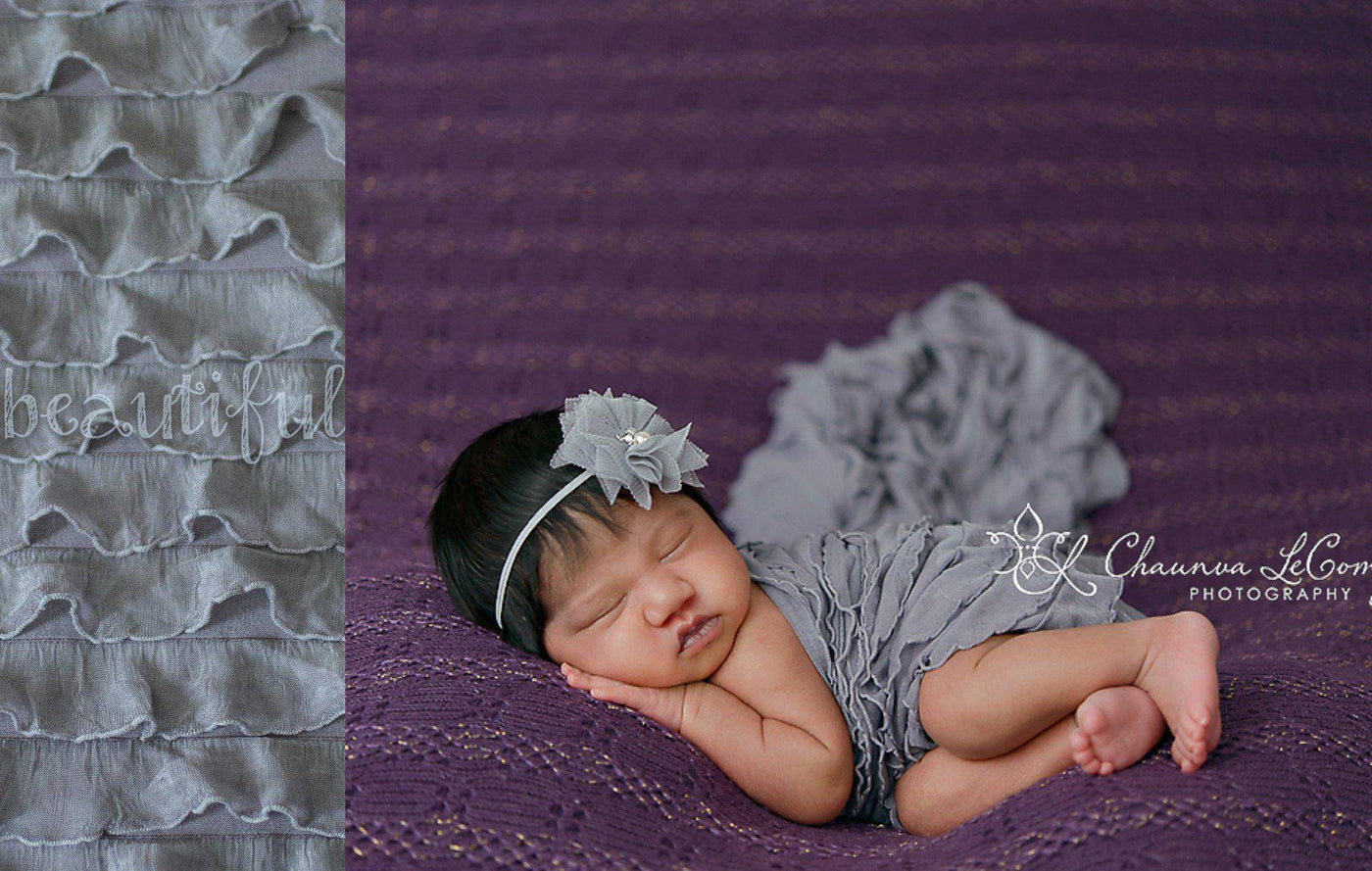 Ruffle Stretch Knit Wrap in Light Gray - Beautiful Photo Props