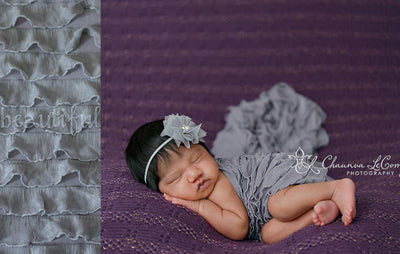 Ruffle Stretch Knit Wrap in Light Gray - Beautiful Photo Props