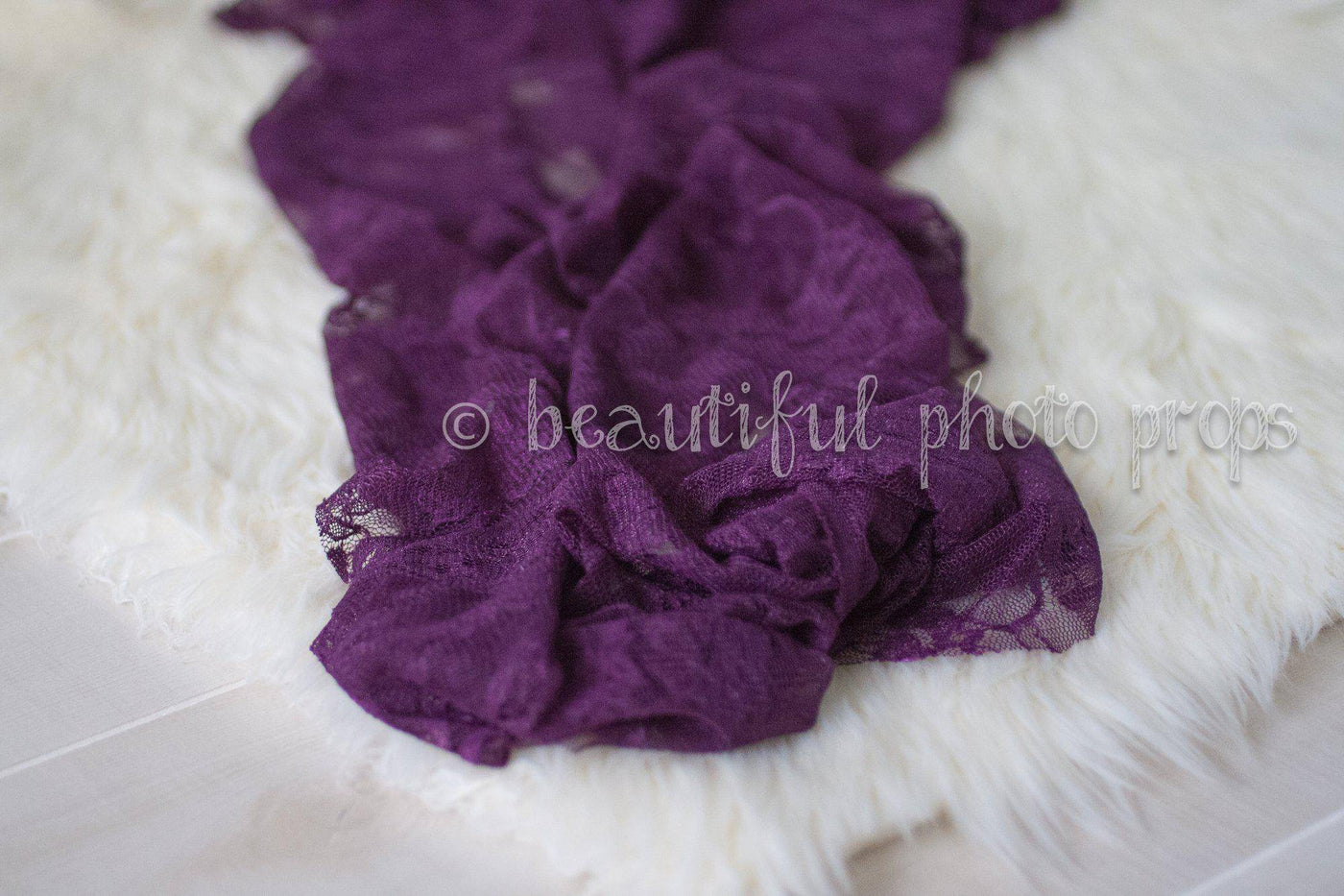 Stretch Lace Wrap in Eggplant Purple - Beautiful Photo Props