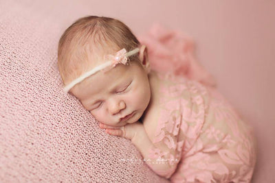 Stretch Lace Wrap in Sweet Pink Baby Swaddle - Beautiful Photo Props