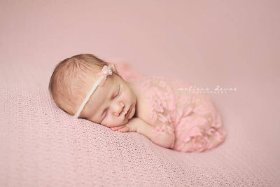 Stretch Lace Wrap in Sweet Pink Baby Swaddle - Beautiful Photo Props