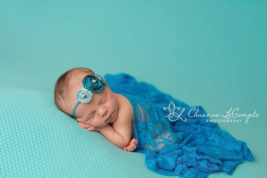 Newborn Stretch Lace Wrap in Teal - Beautiful Photo Props