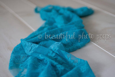Newborn Stretch Lace Wrap in Teal - Beautiful Photo Props