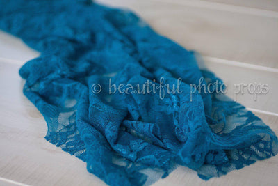 Stretch Lace Baby Wrap in Medium Teal - Beautiful Photo Props