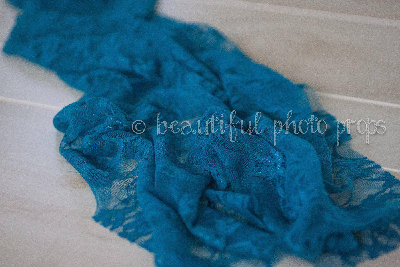 Stretch Lace Baby Wrap in Medium Teal - Beautiful Photo Props