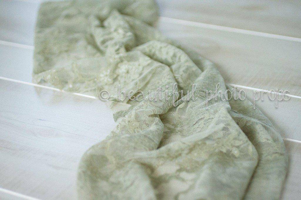 Stretch Lace Wrap in Fern Green - Beautiful Photo Props
