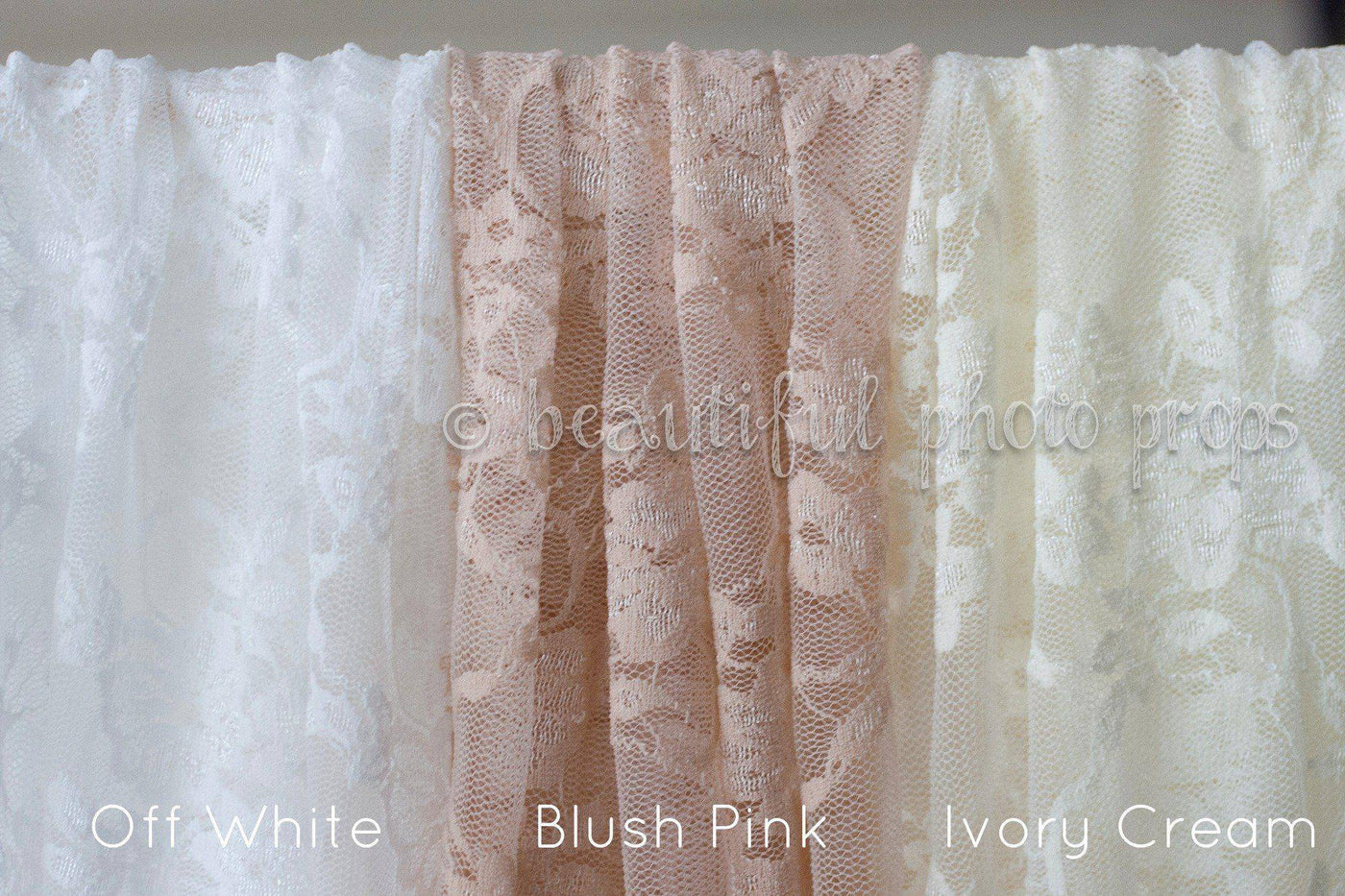 Stretch Lace Wrap Cream Tones Newborn Photography Prop Baby - Beautiful Photo Props