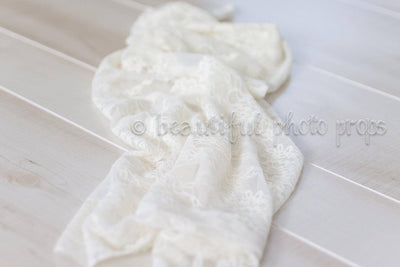Stretch Lace Wrap Cream Tones Newborn Photography Prop Baby - Beautiful Photo Props