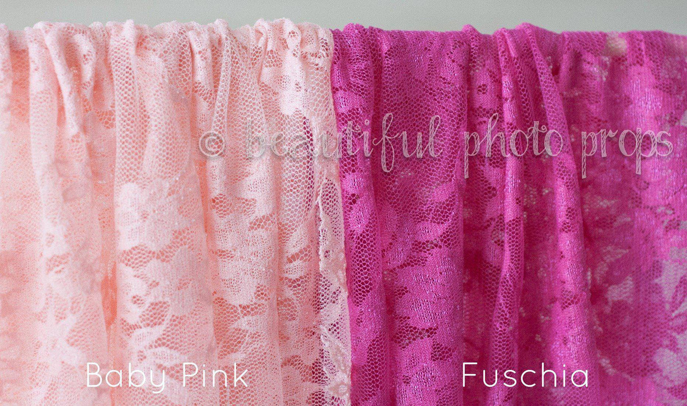 Stretch Lace Wrap Pink Tones Newborn Photography Prop Baby - Beautiful Photo Props