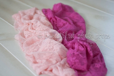 Stretch Lace Wrap Pink Tones Newborn Photography Prop Baby - Beautiful Photo Props