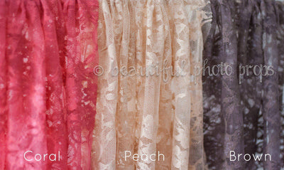 Stretch Lace Wrap Peach Tones Newborn Photography Prop Baby - Beautiful Photo Props