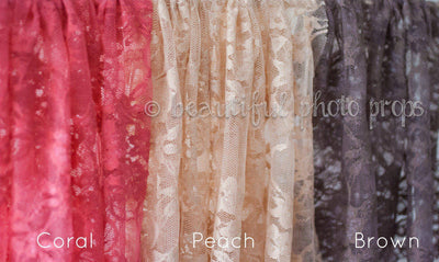 Stretch Lace Wrap Peach Tones Newborn Photography Prop Baby - Beautiful Photo Props