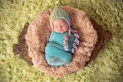 Newborn Bonnet Hat in Pink Purple Blue Green - Beautiful Photo Props