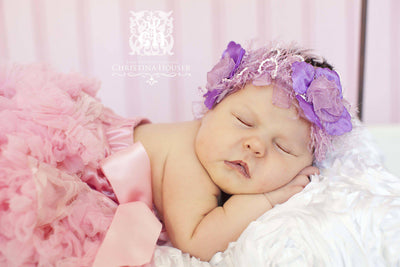 Princess Fairy Halo Flower Headband Purple Pink - Beautiful Photo Props