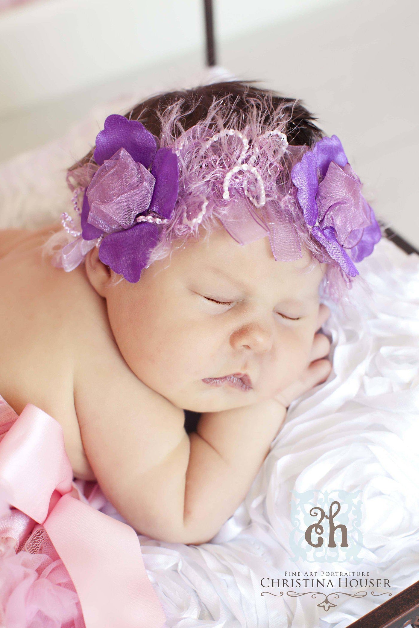 Princess Fairy Halo Flower Headband Purple Pink - Beautiful Photo Props