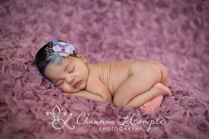 Purple Feather Veiled Flower Headband - Beautiful Photo Props