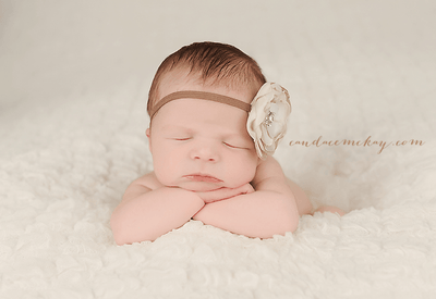 Taupe Flower Gemstone Headband - Beautiful Photo Props