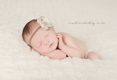 Taupe Flower Gemstone Headband - Beautiful Photo Props