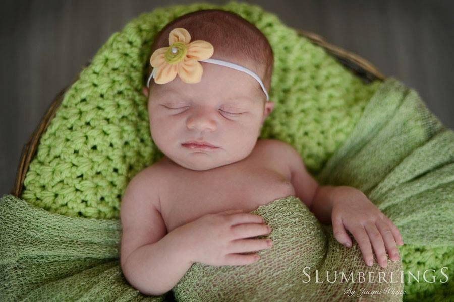 Peach Gauze Fabric Flower Headband - Beautiful Photo Props