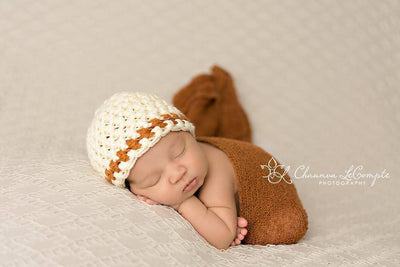 Cream Caramel Striped Cotton Hat - Beautiful Photo Props
