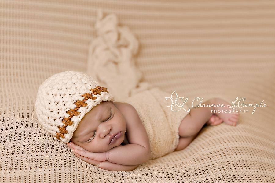 Cream Caramel Striped Cotton Hat - Beautiful Photo Props