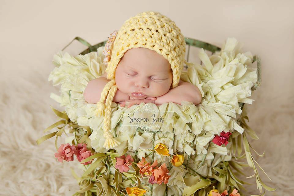 Blossom Newborn Bonnet Hat in Yellow - Beautiful Photo Props