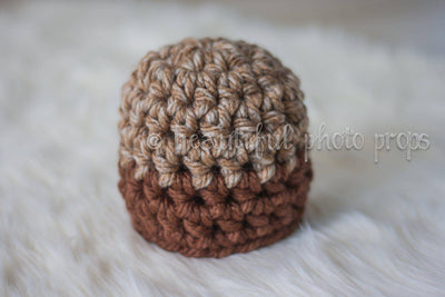 Beige Brown Newborn Striped Hat - Beautiful Photo Props
