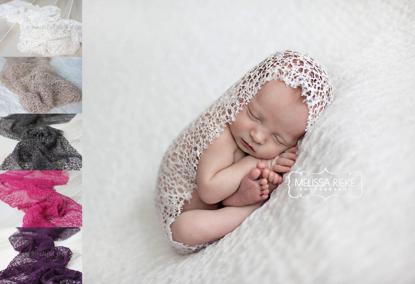 Fabric Fishnet Stretch Lace Wrap - You Choose Color - Beautiful Photo Props