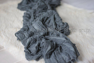 SET Gray Teal Lace Ruffle Fishnet Wrap Layering Set - Beautiful Photo Props